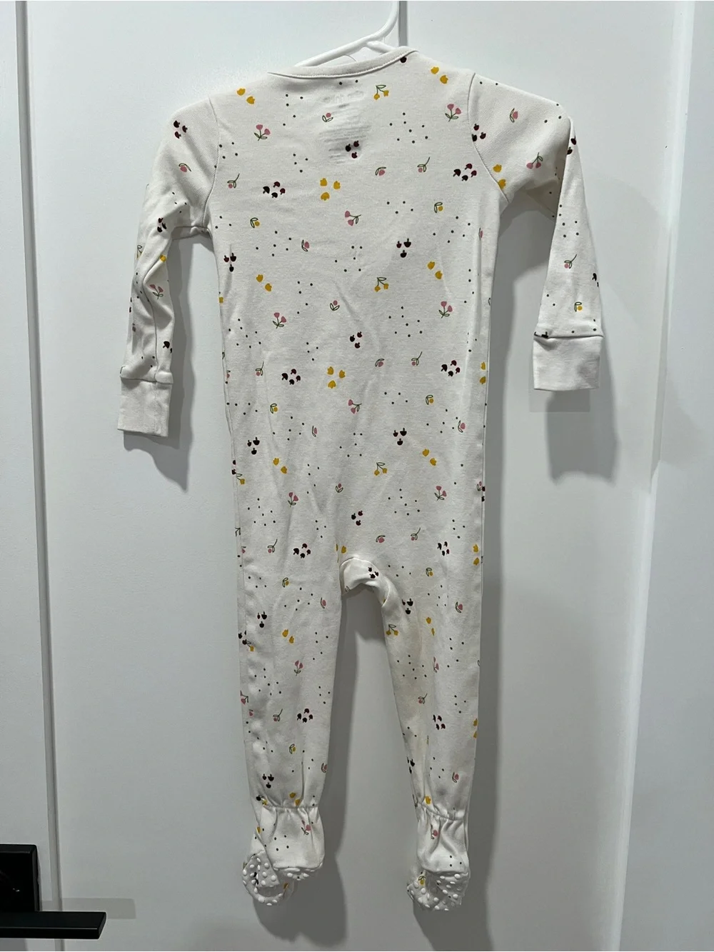 Okie Dokie 18M Cotton Footed Zip Sleeper Pajamas | Floral & mushroom Printing